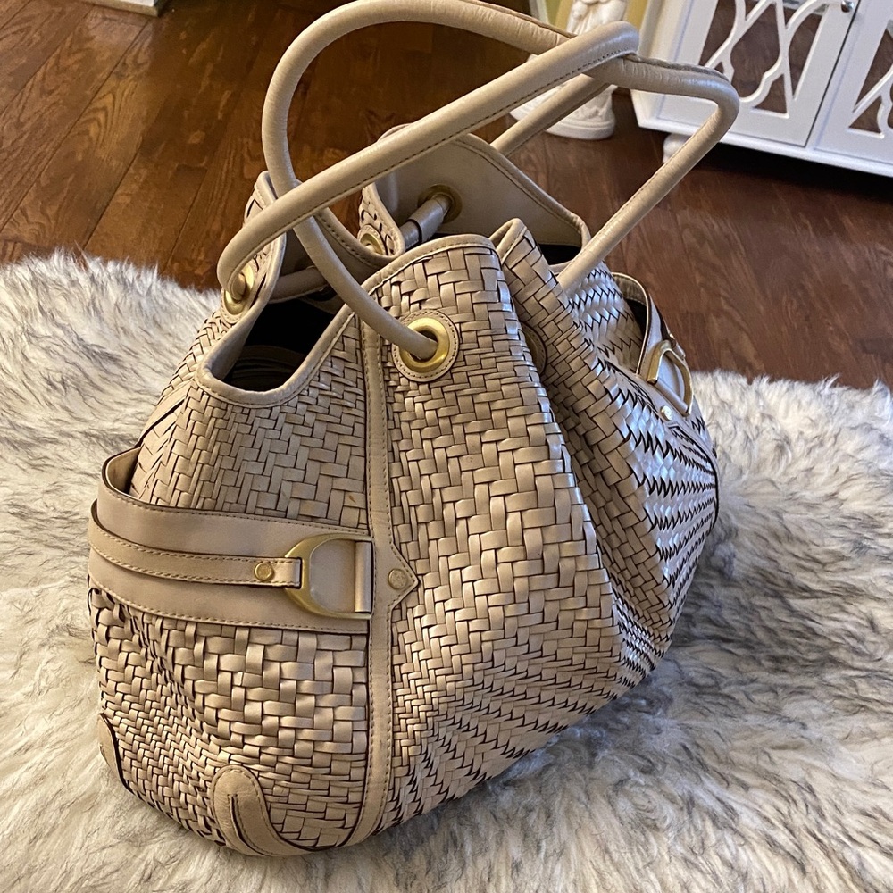 COLE HAAN Genevieve woven Denny satchel/tote bag - Picture 3 of 16